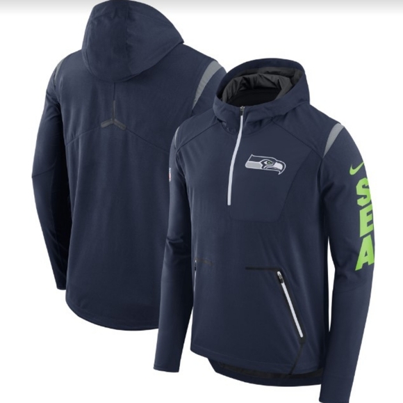 Seattle Seahawks Nike Sideline Alpha Fly Performance Half-Zip Pullover Jacket - Picture 1 of 9